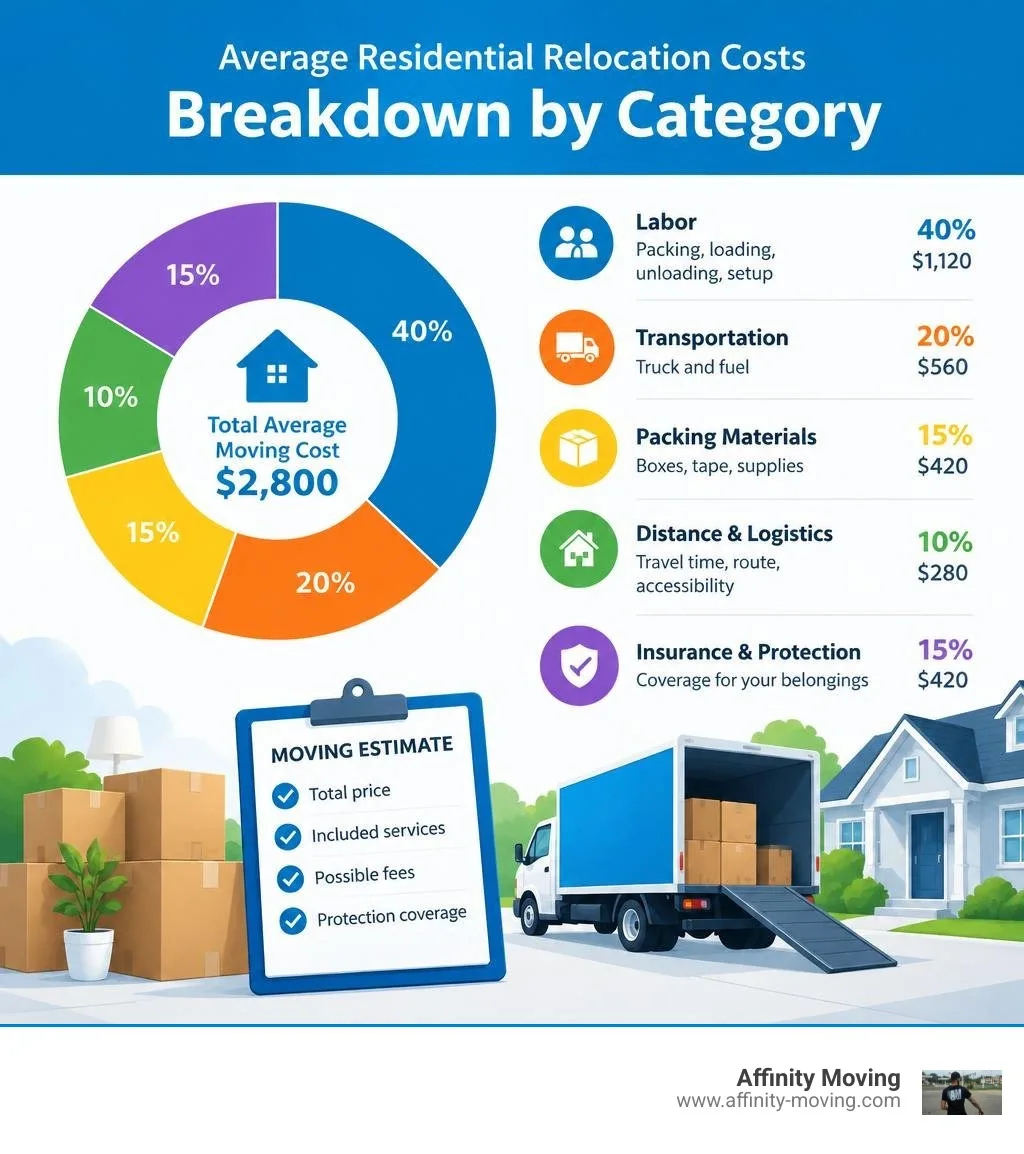 breakdown of average residential relocation costs by category infographic breakdown of average residential relocation costs by category infographic